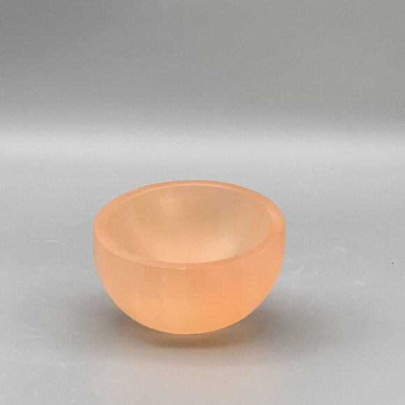 Orange Selenite Crystal, Peach Selenite Bowl - 3" - Picture 2 of 5